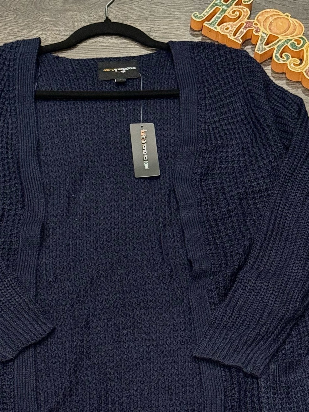 NWT 🆕 🌲🍂Navy Open-Front Chunky Knit Cardigan